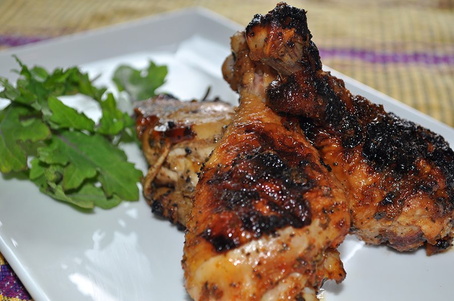 Smoked chicken wings on a plate